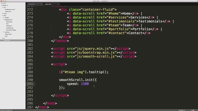Responsive Web Development with Bootstrap 3 Course. #19 - Smoth Scroll смотреть онлайн