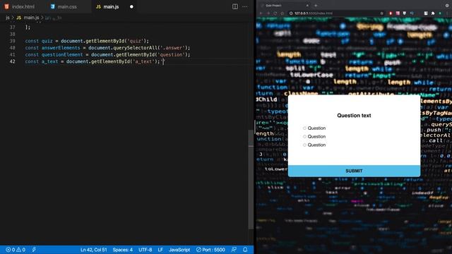 Quiz Project | JavaScript HTML CSS смотреть онлайн