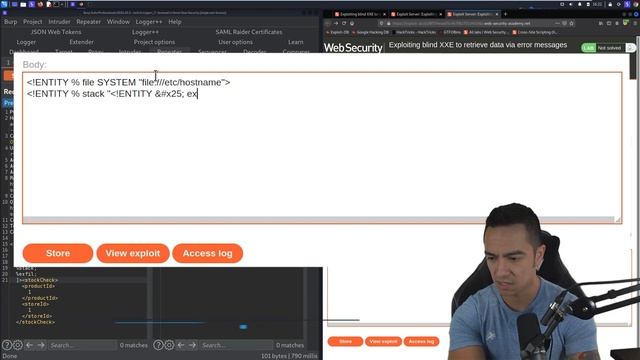 XXE Lab Breakdown: Exploiting blind XXE to retrieve data via error messages смотреть онлайн