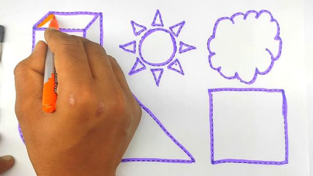 Preschool Shape Drawing,Color shape triangle, circle, squre,smile emoji,leaning kids nursery rhyme смотреть онлайн