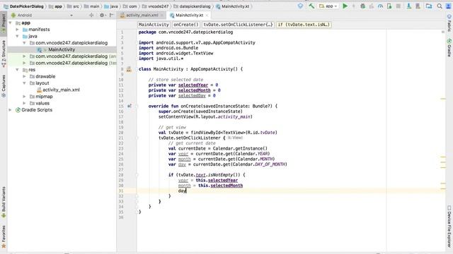 Android Kotlin Tutorial - DatePickerDialog in Android with Kotlin смотреть онлайн