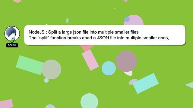 NodeJS : Split a large json file into multiple smaller files смотреть онлайн