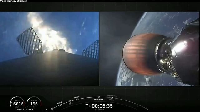 Falcon 9 launches ANASIS-II & Falcon 9 first stage landing смотреть онлайн
