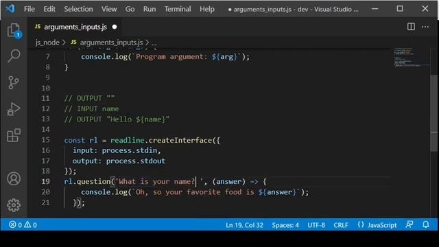 JavaScript (with Node.js and Deno) - Command line arguments and user keyboard input смотреть онлайн