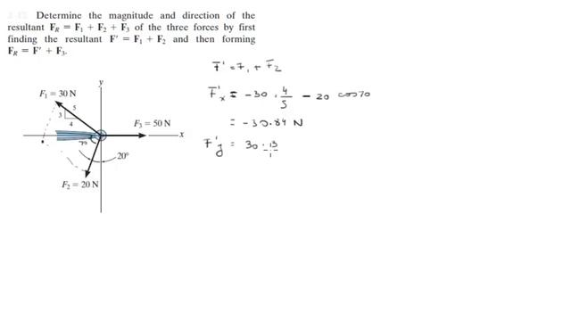Finding the resultant force given three forces смотреть онлайн