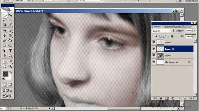 Реставрация (восстановление) старой черно-белой фотографии до цветного состояния смотреть онлайн