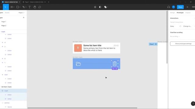 Swipe to delete animation | Figma interactive Components tutorial | Figma micro interactions смотреть онлайн