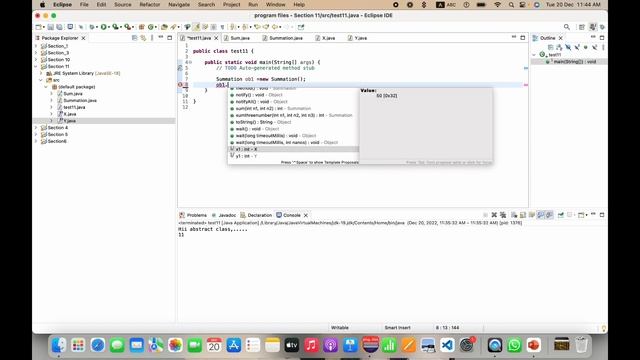 Section 11- abstract and Interface in Java смотреть онлайн