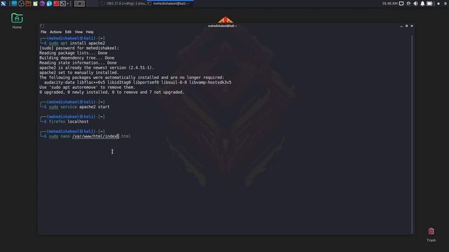 How To Host a Website with Apache2 Service on Kali Linux смотреть онлайн