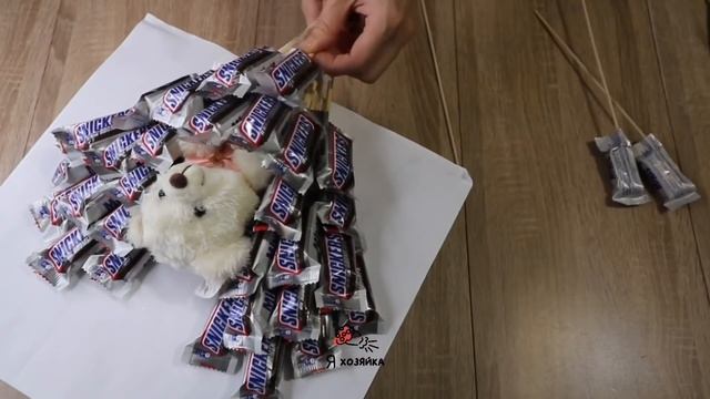 3 ИДЕИ букетов из конфет в форме сердца. DIY. Подарки и поделки в форме сердца своими руками. смотреть онлайн