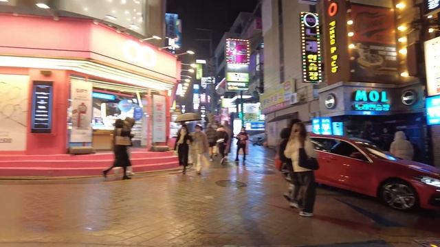 4K Winter Rain Walk in Gangnam, Seoul | Binaural City Sounds Snow and Rain Ambience смотреть онлайн
