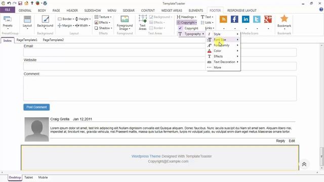 Footer Tab | TemplateToaster Website Builder смотреть онлайн