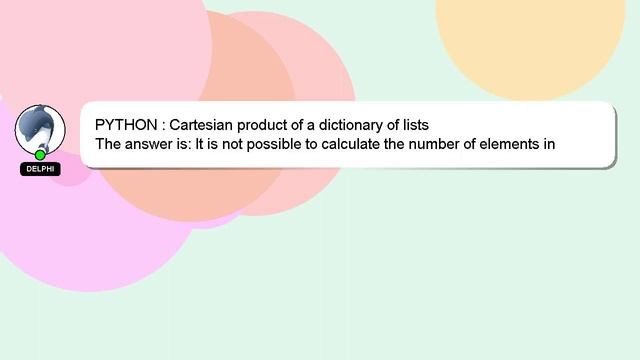 PYTHON : Cartesian product of a dictionary of lists смотреть онлайн