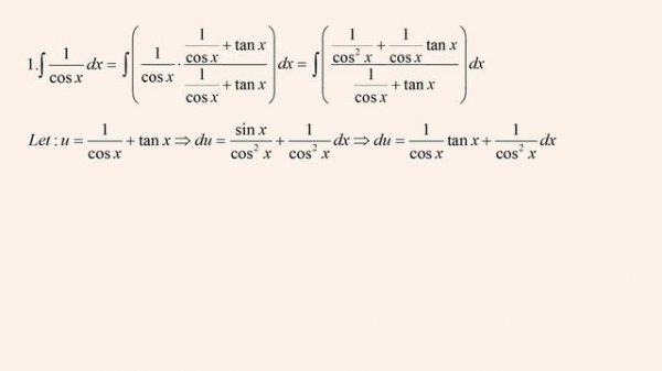 Integral of 1/cosx #Intergral of dx/cosx #Intergral of 1/cos dx #Intergral by part dx/cos INTEGRAL