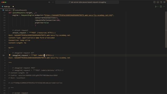 Lab: Server-side Pause-based Request Smuggling