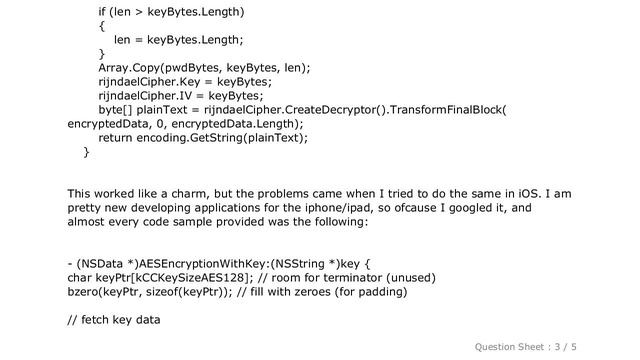 iOS : AES encryption in iOS and Android, and decryption in C#.NET смотреть онлайн