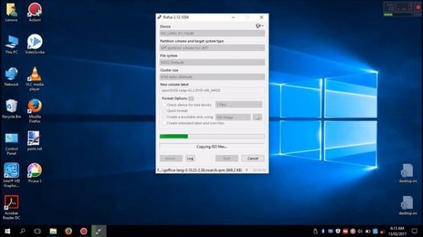 How to create a UEFI Bootable openSUSE 64-Bit USB using Rufus