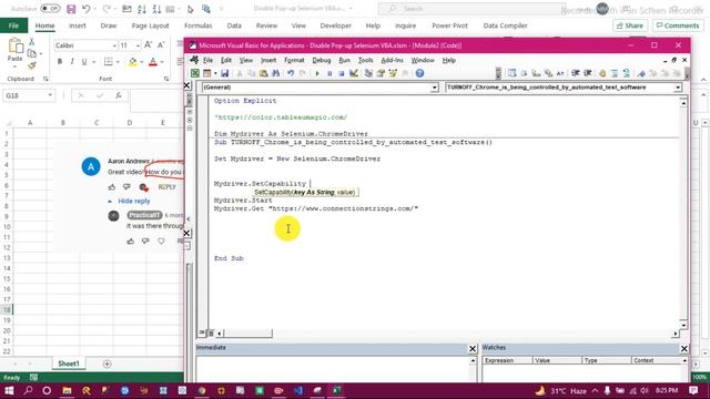 VBA Selenium - Turnoff - Chrome is being controlled by automated test software смотреть онлайн