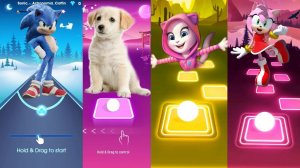 Новая игровая серия Tiles Hop! Sonic VS Dog VS Talking Angela VS Amy - Tiles Hop EDM Rush #2