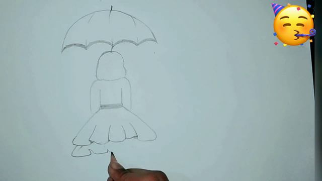 How to draw sketch of a girl holding umbrella ☔❤️ смотреть онлайн