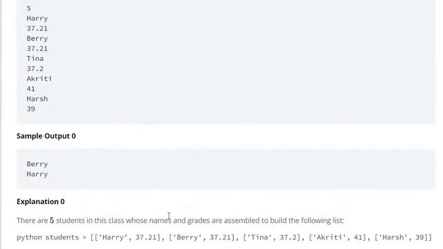 nested lists hackerrank solution python смотреть онлайн