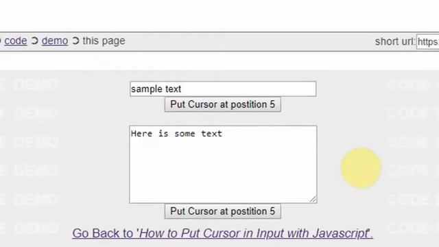 JAVASCRIPT=How to Put Mouse Cursor in Input Element like TextArea or Textbox with Javascript Code смотреть онлайн