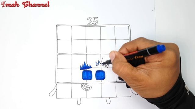 Numberblocks 25 - How to draw and coloring numberblocks blinks eyes смотреть онлайн