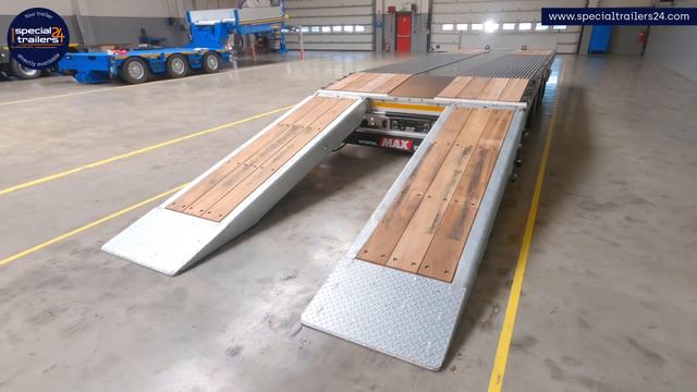 MAX Trailer - MAX300 flatbed low-loader trailer with 3 axles & single ramps смотреть онлайн