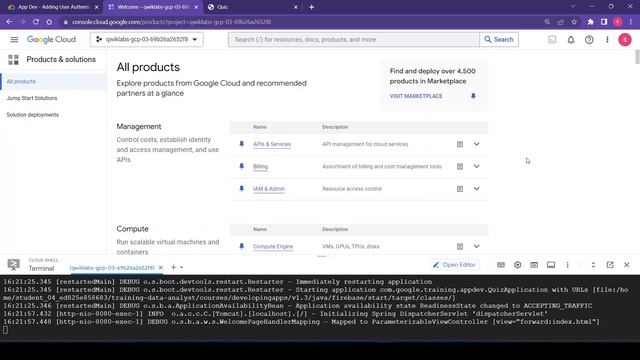 App Dev - Adding User Authentication to your Application: Java Qwiklab смотреть онлайн
