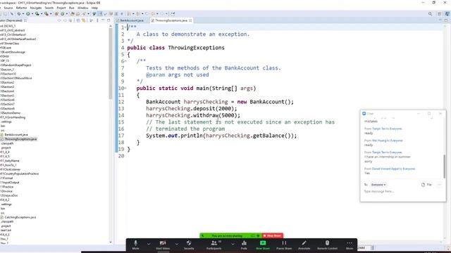 Java , Bank Account project Throwing Exception when the withdrawal amt exceed balance, end program смотреть онлайн