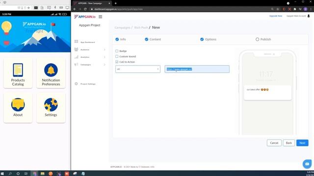 How to Send Text + YouTube Rich Push Notification via Appgain смотреть онлайн