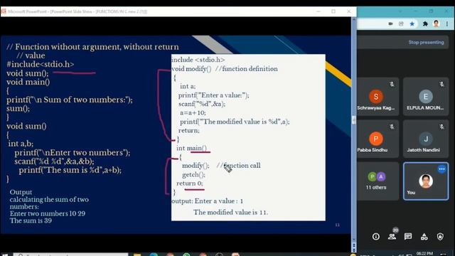 USER DEFINED FUNCTION in C || Its TYPES - Live Class in Telugu & English смотреть онлайн