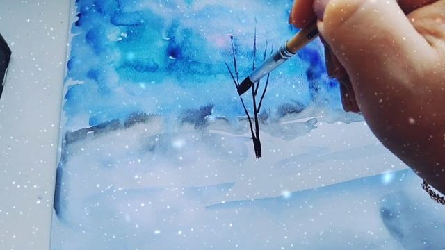Рисуем с детьми и для детей. Зимний пейзаж смотреть онлайн