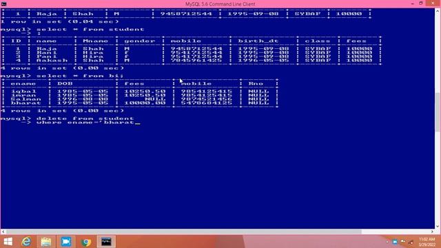My Sql - 5 - Select , Delete and Update Function смотреть онлайн