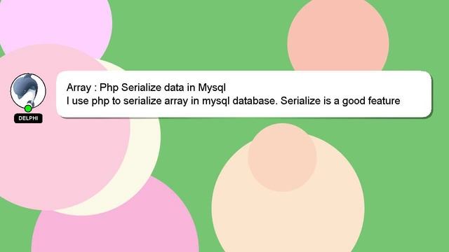 Array : Php Serialize data in Mysql смотреть онлайн