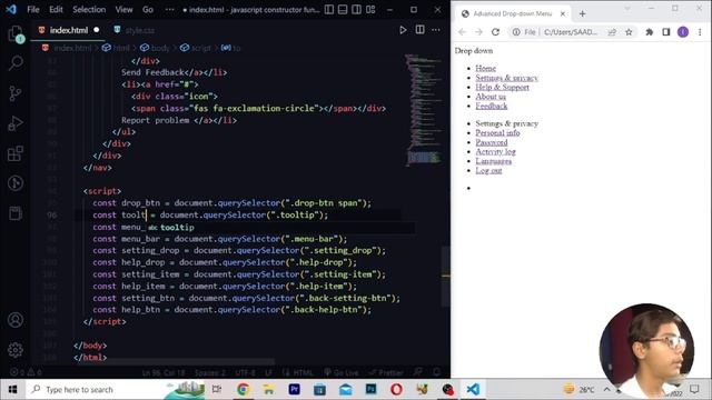 JavaScript Course Project Based Learning #31 - Constructor Functions Drop Down Menu In Javascript смотреть онлайн