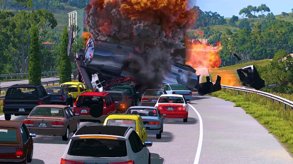 Сумасшедшая погоня - Ад на дороге - BeamNG Drive #beamng #crashtest #crash