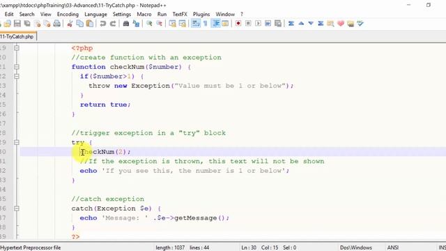 Class 4 - 11 Try Catch PHP Foundation смотреть онлайн
