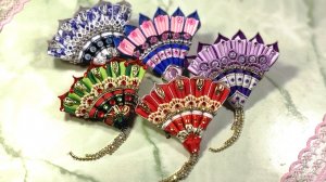 Как сделать брошь своими руками из лент. Брошь веер из атласных и репсовых лент. Бесплатный МК