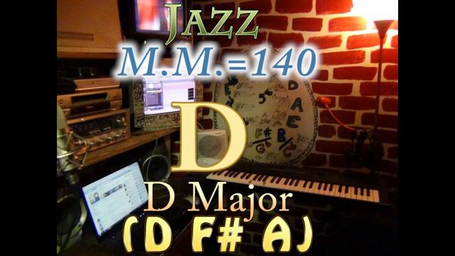 D Major (D F# A) - Jazz - M.M.=140 - One Chord Backing Track смотреть онлайн
