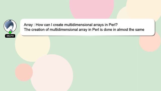 Array : How can I create multidimensional arrays in Perl? смотреть онлайн