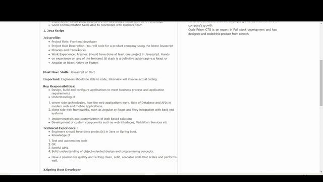 Hiring for Javascript Developer | Codeprism Technologies Pvt Ltd - Test Link in description смотреть онлайн