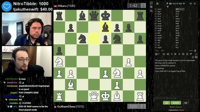 Hikaru vs. Gotham: FOG OF WAR Chess Variant смотреть онлайн