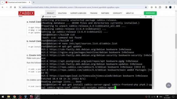 Установка Zabbix с PostgreSQL и расширением TimescaleDB