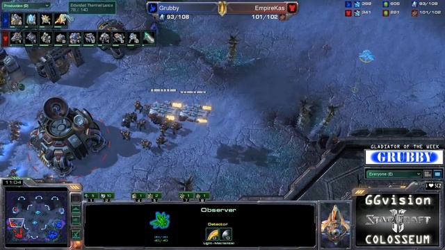 SC2 Gladiator Grubby - vs Kas @ Shakuras Plateau смотреть онлайн