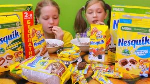 😍😮🥰Несквик!😍😮🥰 Много Несквика!😍😮🥰 Mukbang! Мукбанг! 😍😮🥰Nesquik! Lots of Nesquik!😍😮🥰