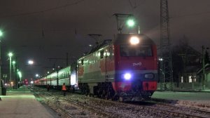 Ст. Рязань-2. Ночные поезда на станции стыкования переменного и постоянного тока.