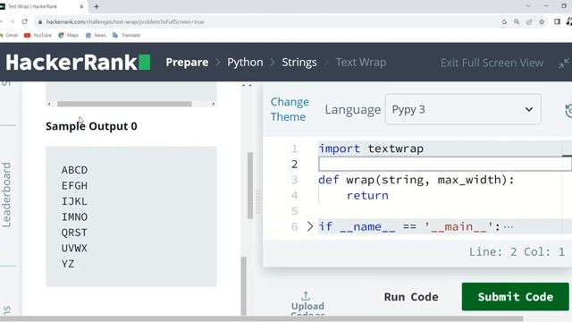 Hackerrank on Python With Text Wrap смотреть онлайн