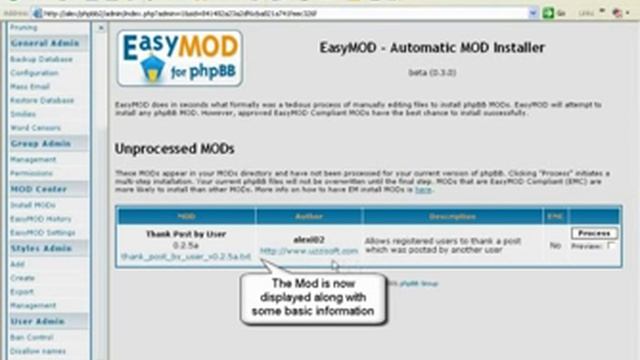 Install a Mod for phpBB2 on EasyMOD v0.3.0 - Jan 28, 2007 смотреть онлайн