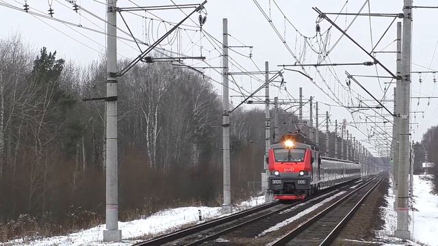 Электровоз ЭП20-005 (ТЧЭ-6) со скоростным поездом Talgo 250 "Стриж" №706Н Москва - Нижний Новгород. смотреть онлайн